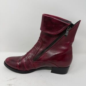 Rare Everybody by BZ MODA Maroon Ankle Boots Genuine Leather Women EU 38 US 7.5